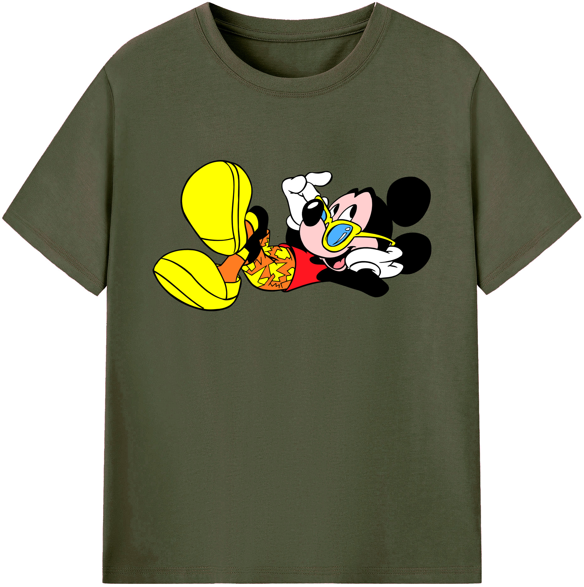 ミッキーマウス Mickey Mouse 綿100％ メンズ半袖Tシャツ｜肌触りやわらか＆通気性